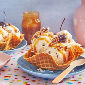 Homemade Waffle Cup Sundae
